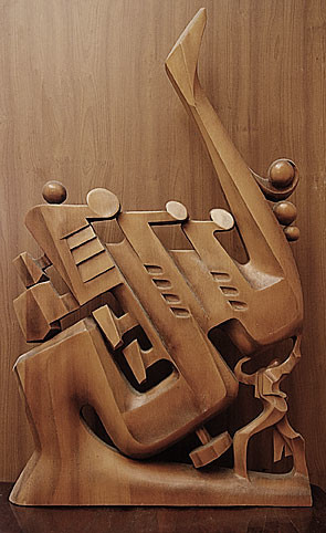 Escultura titulada "Саксофония." por Goshanik, Obra de arte original, Madera
