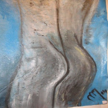 Peinture intitulée "NU BLEU" par Maevy, Œuvre d'art originale
