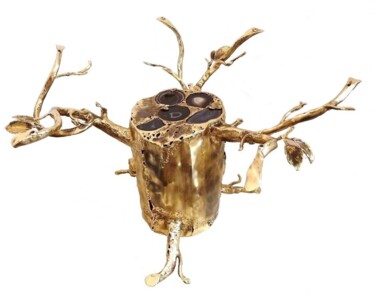 Sculpture intitulée "Table-basse-Végétale" par Gilbert Liblin, Œuvre d'art originale, Métaux