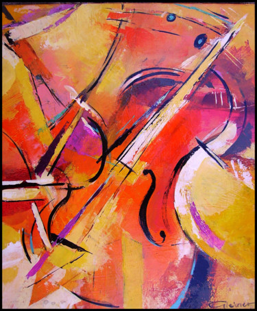 Peinture intitulée "violon" par Gleisner, Œuvre d'art originale, Huile