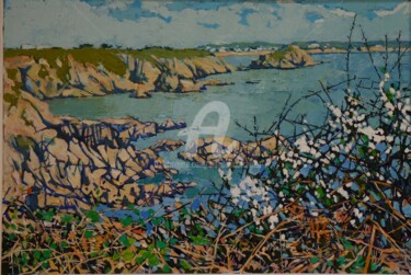 Peinture intitulée "berthaume-plougonve…" par Claude Marchalot, Œuvre d'art originale, Huile