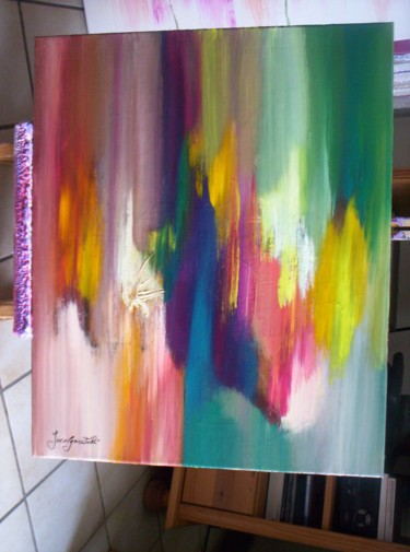 Peinture intitulée "le chemin" par Jocelyne Iché, Œuvre d'art originale, Acrylique