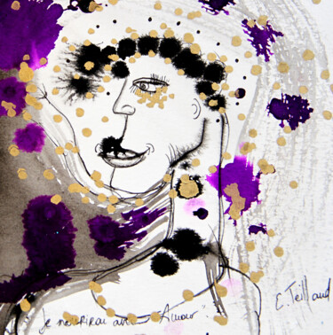 Dessin intitulée "Je nourrirai avec A…" par Emilie Teillaud, Œuvre d'art originale