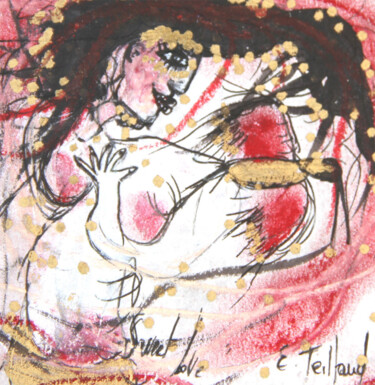 Dessin intitulée "Sweet Love" par Emilie Teillaud, Œuvre d'art originale