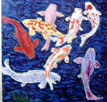 绘画 标题为“OITO CARPAS KOI” 由Barake Sculptor, 原创艺术品, 丙烯