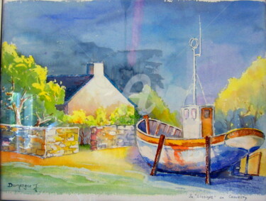 Peinture intitulée "Le-lindin- Morbihan…" par Jacky Dumergue, Œuvre d'art originale
