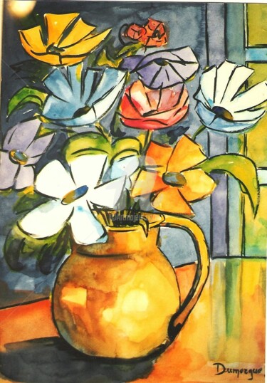 croquis-aquarelle-bouquet-n-2-2.jpg Peinture intitulée "croquis-aquarelle-b…" par Jacky Dumergue, Œuvre d'art originale