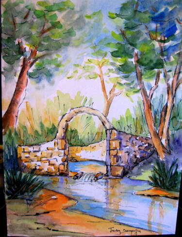 Peinture intitulée "croquis-aquarelle-l…" par Jacky Dumergue, Œuvre d'art originale