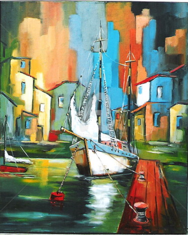Peinture intitulée "Escale-a-Pauillac n…" par Jacky Dumergue, Œuvre d'art originale