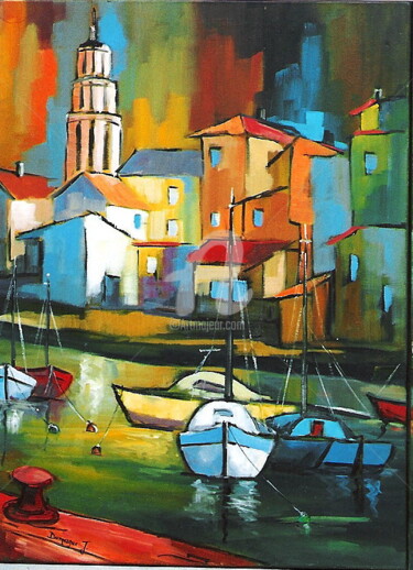 Peinture intitulée "Escale-a-Pauillac n…" par Jacky Dumergue, Œuvre d'art originale