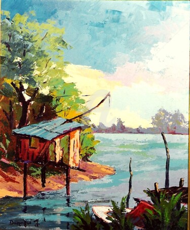 Peinture intitulée "Vieux-carelet-sur-l…" par Jacky Dumergue, Œuvre d'art originale