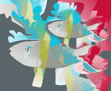 Digital Arts titled "POISSONS" by Catherine Wernette, Original Artwork, Digital Painting