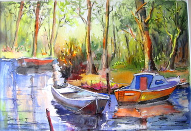 Peinture intitulée "aquar-courant-de-ca…" par Jacky Dumergue, Œuvre d'art originale
