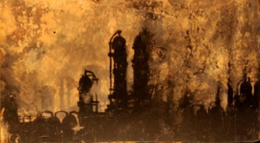 Pittura intitolato "xvii-acrylic-on-iron" da Alessandro Carnevale, Opera d'arte originale