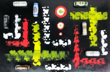 Peinture intitulée "errance éthylique" par Patou.B, Œuvre d'art originale