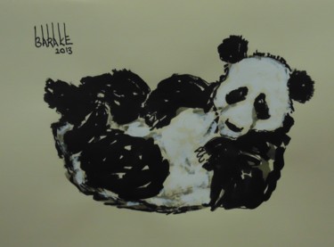 绘画 标题为“LAZY PANDA” 由Barake Sculptor, 原创艺术品, 水彩