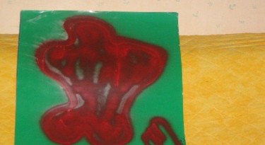 Peinture intitulée "vision rouge" par Maevy, Œuvre d'art originale