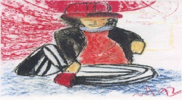 Peinture intitulée "saltimbanque" par Maevy, Œuvre d'art originale, Autre