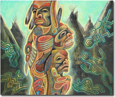 CRAINTE DES ESPRITS Peinture intitulée "CRAINTE DES ESPRITS" par Jean-Luc Osswald, Œuvre d'art originale, Acrylique
