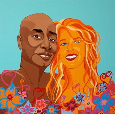 Peinture intitulée "Prémices d'une tribu" par Ann'Soco, Œuvre d'art originale, Huile