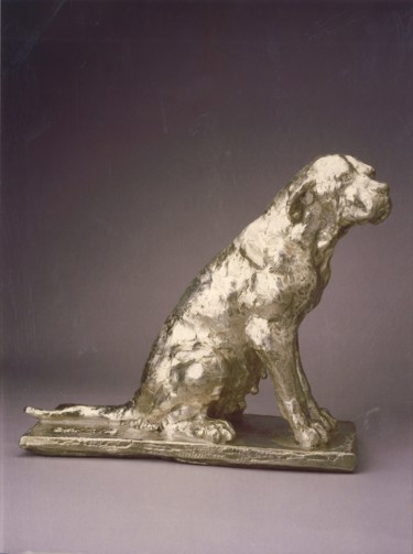 CHIENNE ARGENT950 Sculpture titled "CHIENNE ARGENT950" by Barake Sculptor, Original Artwork, Metals