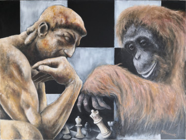 Peinture intitulée "Echec et Mat / Chec…" par Marc Haumont, Œuvre d'art originale, Huile