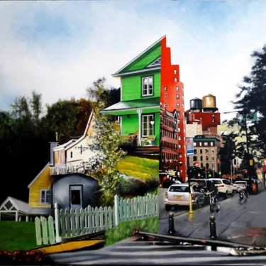 Peinture intitulée "Saw-Mill" par Michel Fourcade, Œuvre d'art originale, Huile