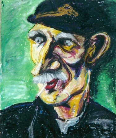 「"Smokin Man"」というタイトルの描画 Don David Young (dondavid)によって, オリジナルのアートワーク, オイル