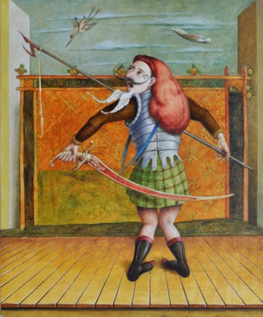 Peinture intitulée "o09-un-franc-archer…" par Fabrizio Riccardi, Œuvre d'art originale