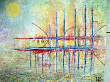 Peinture intitulée "Reflets" par Lebreton-Hays, Œuvre d'art originale, Huile