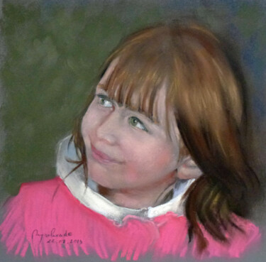 portrait d'enfant au pastel: Coline