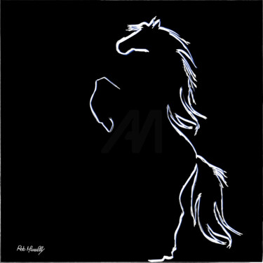 Pintura titulada "silhouette de cheval" por Roby Marelly, Obra de arte original, Acrílico Montado en Bastidor de camilla de…