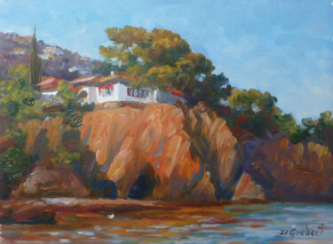 Painting titled "Villa de l'Esterel" by Jean-François Grébert, Original Artwork, Oil