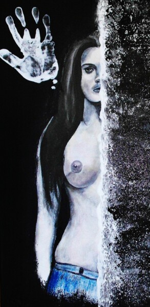 Painting titled "desir caché" by Francisco Mendes, Original Artwork, Acrylic