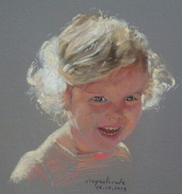 portrait d'enfant au pastel: Manon