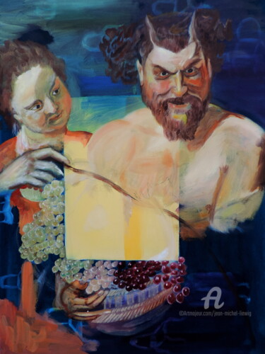 绘画 标题为“Trou d'enfer (homma…” 由Jean-Michel Liewig, 原创艺术品, 油