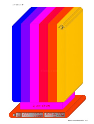 Design intitolato "ART BOILER 04" da Giampaolo Bazzoni, Opera d'arte originale