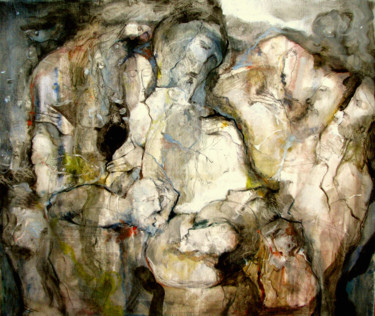 Painting titled ""Scorched prayer" O…" by Slav Krivoshiev, Original Artwork