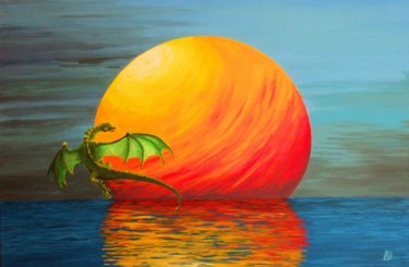 Painting titled "Dragon flight" by Davo, Original Artwork