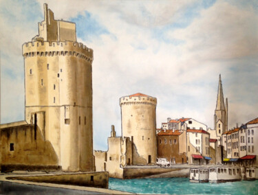 Peinture intitulée "Les Tours de La Roc…" par Patrick Noly, Œuvre d'art originale, Acrylique