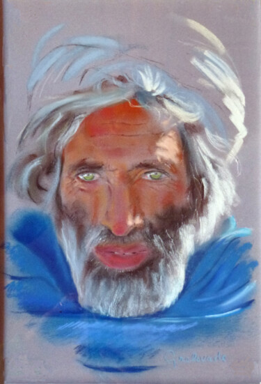 Etude orientaliste au pastel: portrait d'homme