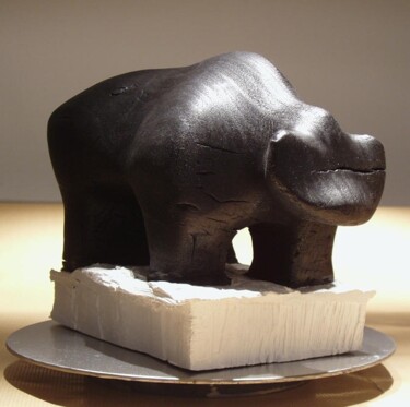 black bear Skulptur mit dem Titel "black bear" von Sylvio Eisl, Original-Kunstwerk, Holz