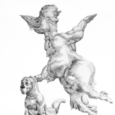 Dessin intitulée "La main au collet" par Daniel Duhamel Arrapel, Œuvre d'art originale, Autre