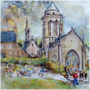 Peinture intitulée "Locronan le jardin…" par Rémy Nicolas Graphite, Œuvre d'art originale