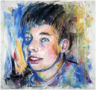 Peinture intitulée "Adrien le sage port…" par Rémy Nicolas Graphite, Œuvre d'art originale