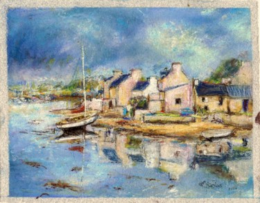 Peinture intitulée "Port de Lanildut po…" par Rémy Nicolas Graphite, Œuvre d'art originale