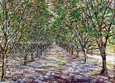 Painting titled "OMBRES ET LUMIERES…" by Claude Evrard, Original Artwork, Oil Mounted on Wood Stretcher frame