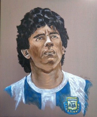 Peinture intitulée "Le dieu du stade" par Luc Lavroff, Œuvre d'art originale