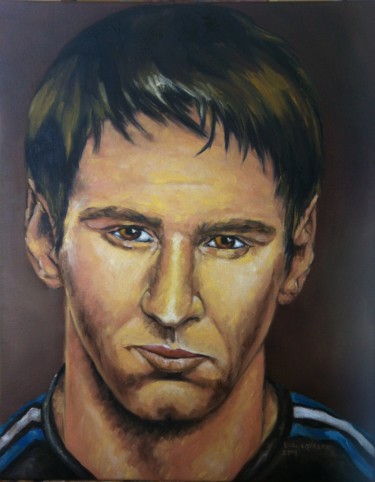 Peinture intitulée "Le messi du stade" par Luc Lavroff, Œuvre d'art originale