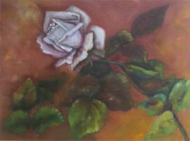 Peinture intitulée "La rose blanche" par Luc Lavroff, Œuvre d'art originale